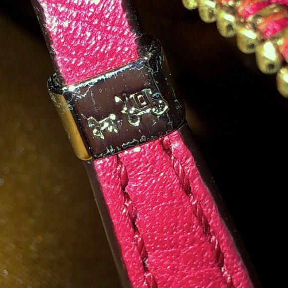 COACH Madison Phoebe Tumbled Red Leather Copper Lining 3 Section Shoulder Bag - Picture 9 of 16